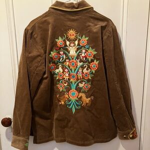 Bob Mackie Wearable Art tree of life corduroy jacket